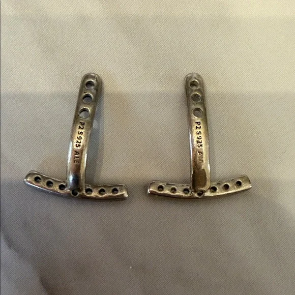 EUC Pandora Silver Earrings with Clear Stones - Picture 11 of 11